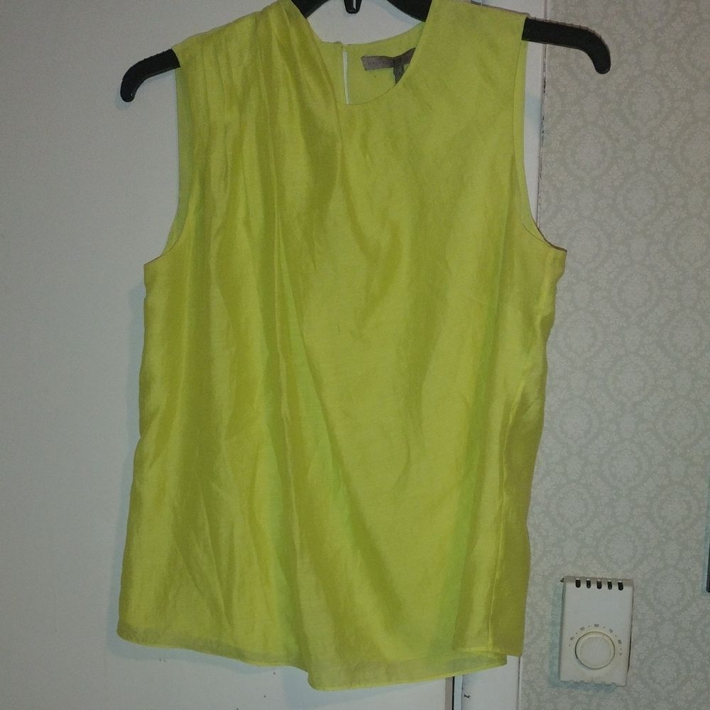 Halston Heritage Bright Yellow Sleeveless Blouse Size 8